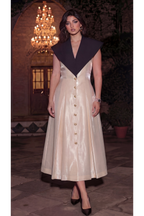 Noir Collar Champagne Dress