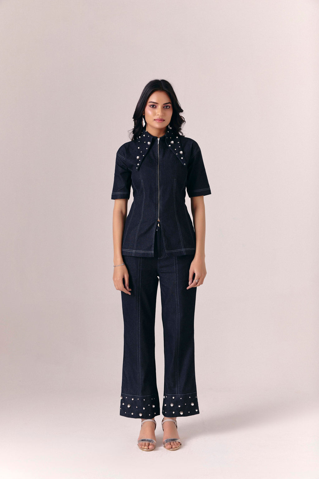 Etoile Corset Jacket With Noir Flare Pants