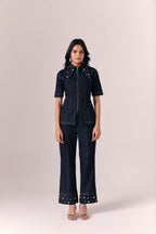 Etoile Corset Jacket With Noir Flare Pants