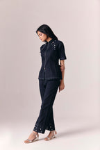 Etoile Corset Jacket With Noir Flare Pants