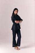 Midnight Pearl Shirt with Noir Flare Pants