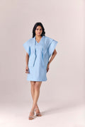 Blue Crest Jacket With Day Blue Dress