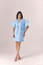 Blue Crest Jacket With Day Blue Dress