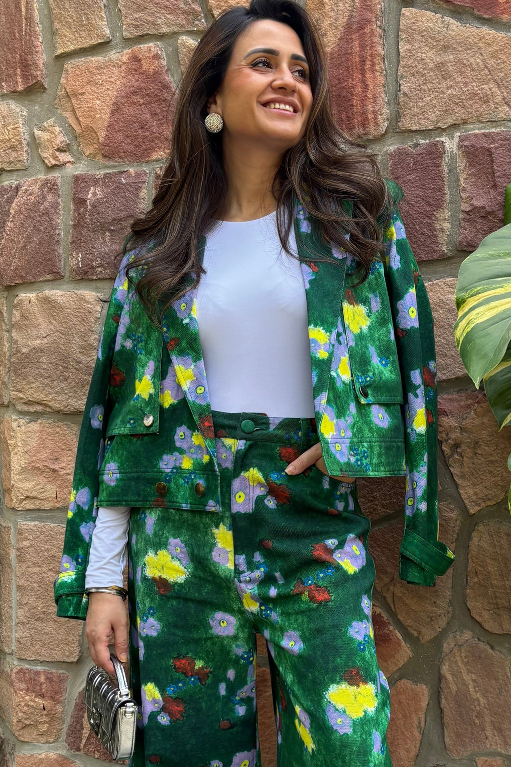 Mitali Wadhwa x Emerald Bloom Jacket Co-ord Set