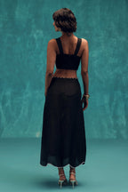 Muse Black Lace Midi Dress