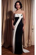 Ivory Drape Column Gown