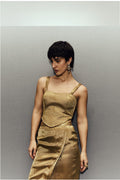 GOLD QUILTED CORSET TOP