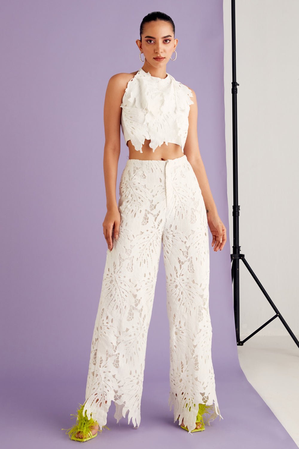 Nriti Shah In Our Leaflet Lace Top & Pants Set