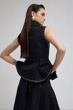 Seoul Black Denim Skirt Set
