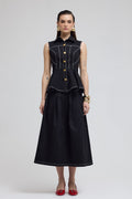 Seoul Black Denim Skirt Set