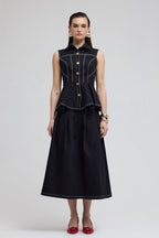 Seoul Black Denim Skirt Set
