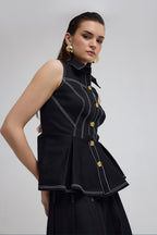 Seoul Black Denim Skirt Set