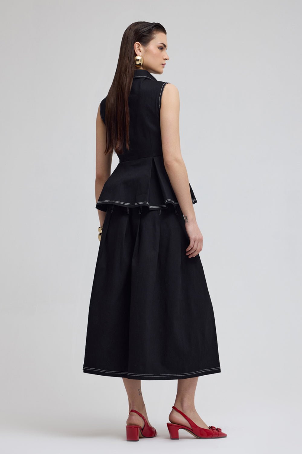 Seoul Black Denim Skirt Set