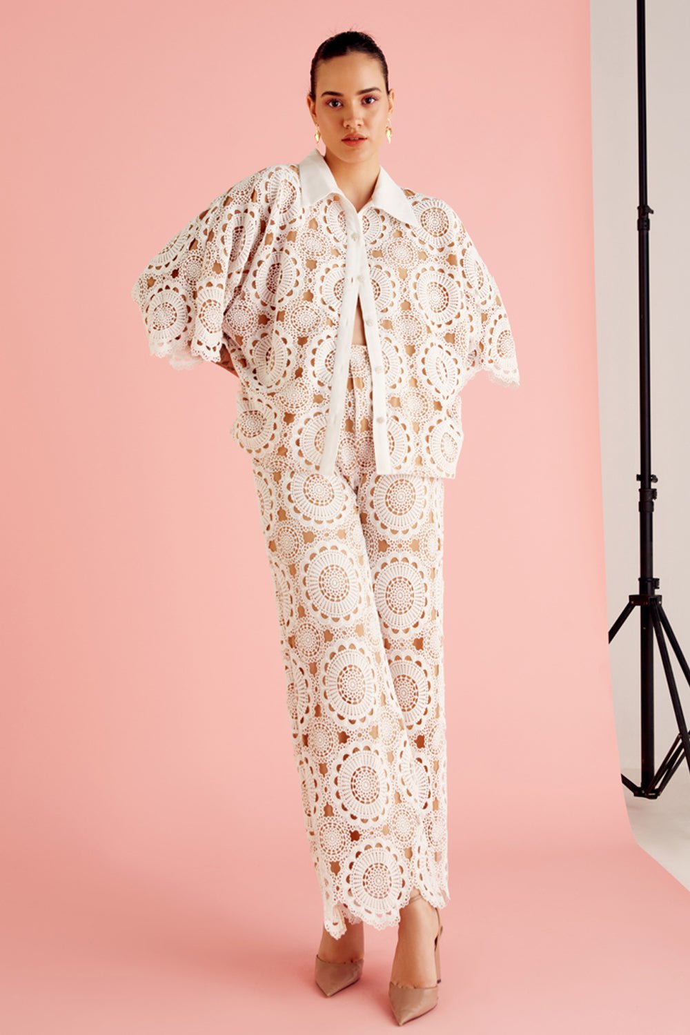 Sharnamli In Our Flora Lace Co-ord Set