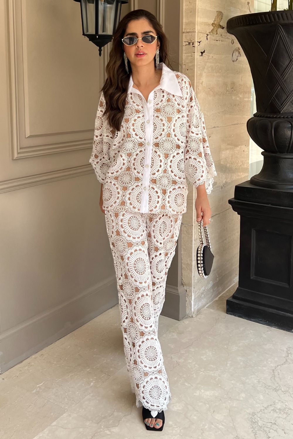 Sharnamli In Our Flora Lace Co-ord Set