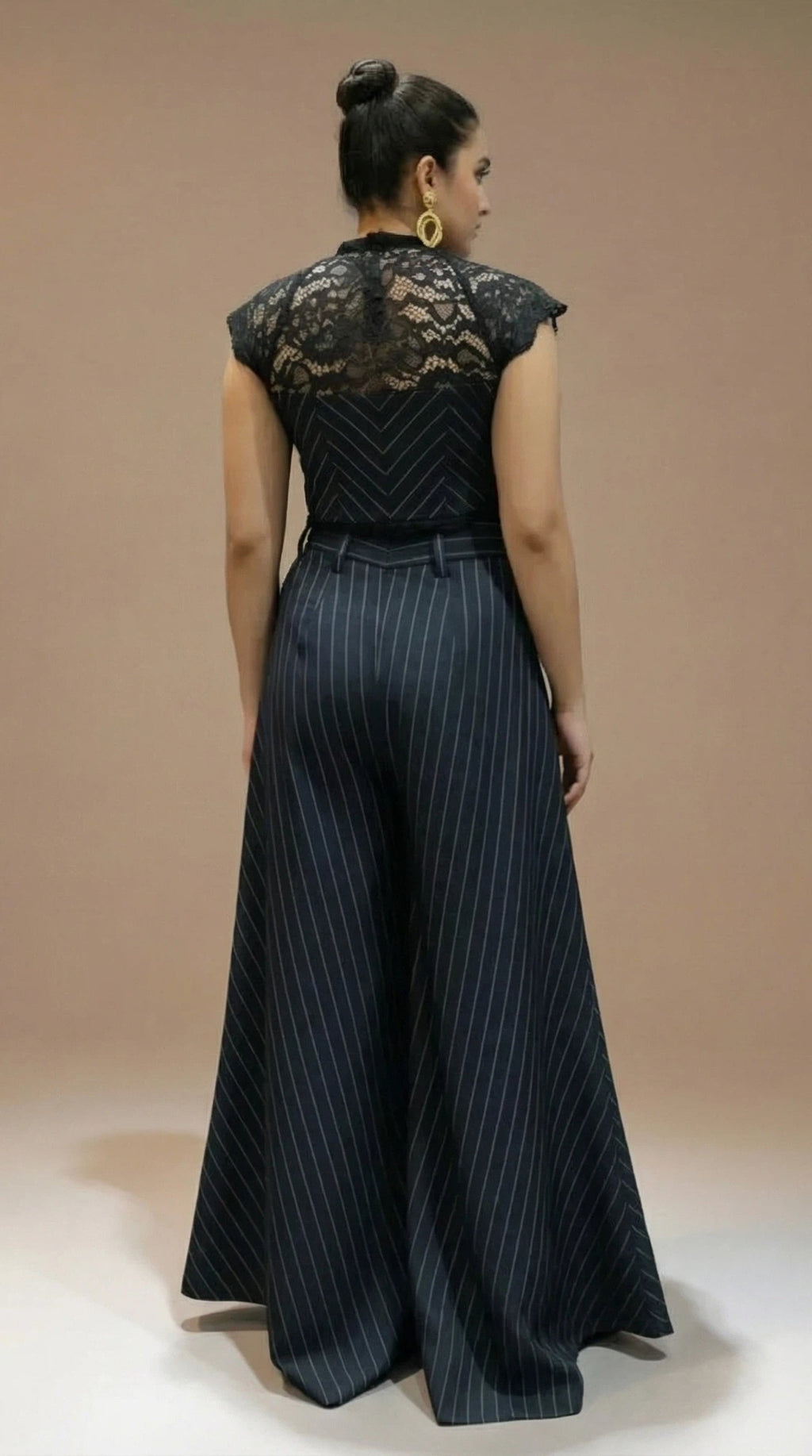Midnight Pinstripe Lace Co-ord Set