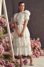 Textured Organza Midi Dress