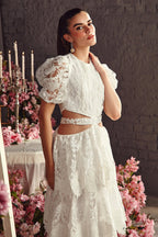Textured Organza Midi Dress