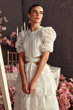 Textured Organza Midi Dress