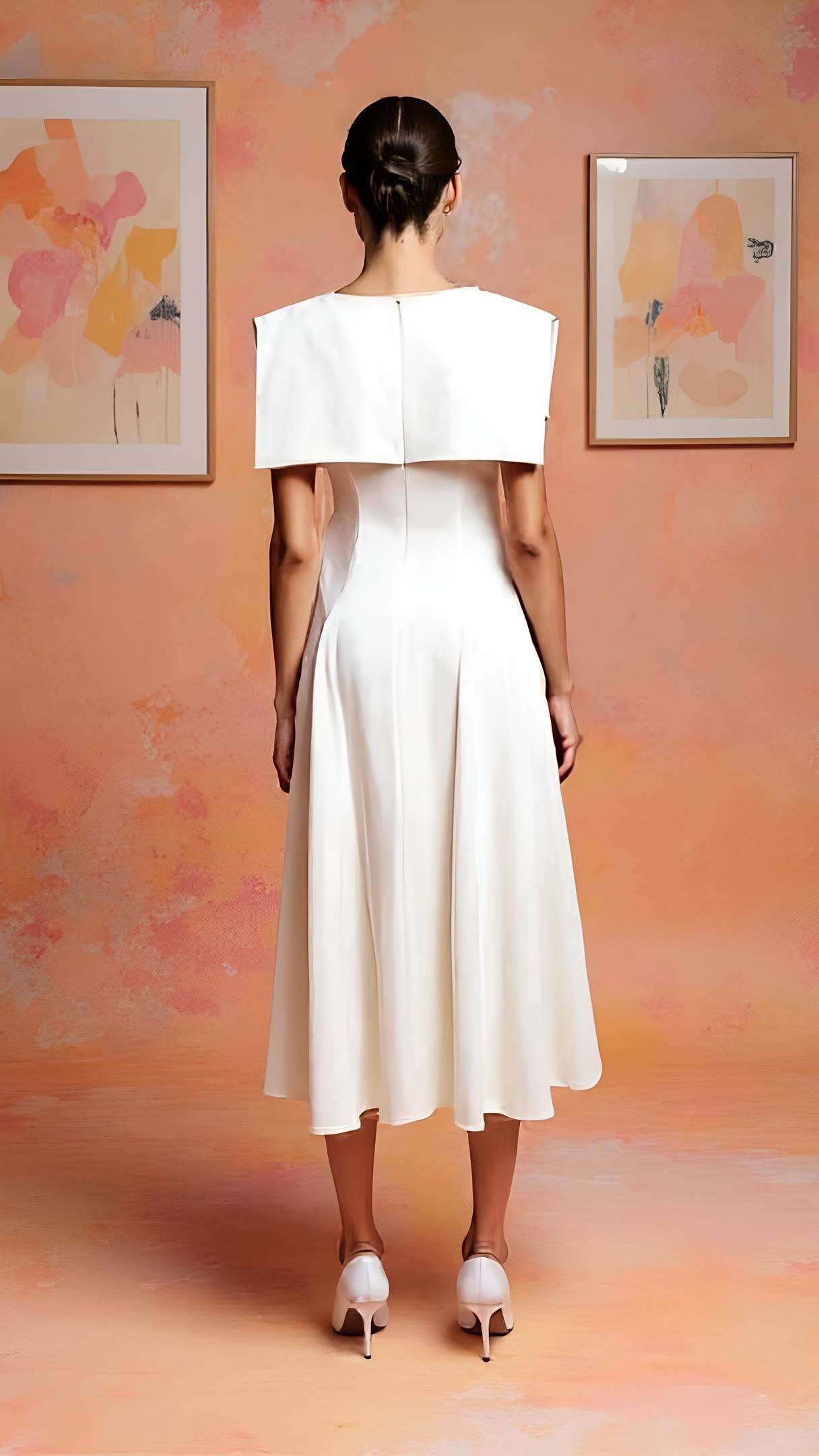 Origami Collar Midi (Ivory)