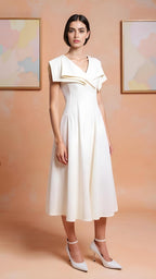 Origami Collar Midi (Ivory)